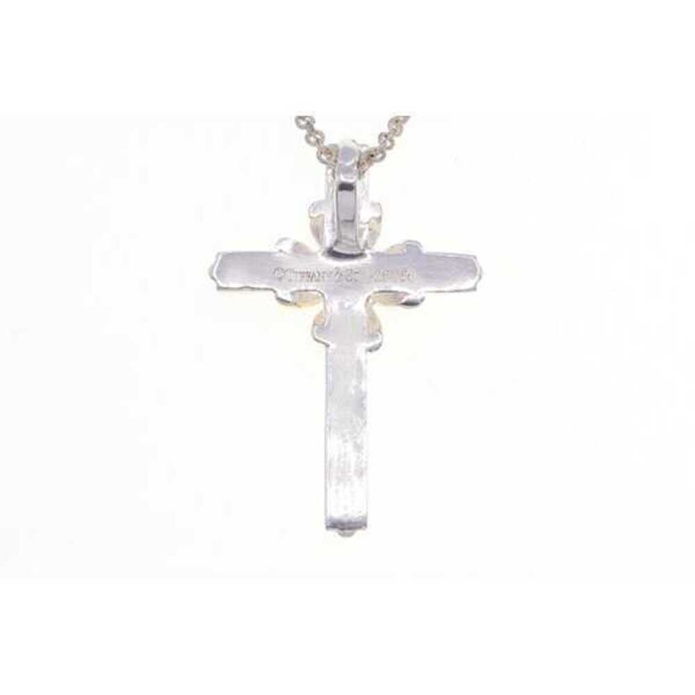 Tiffany Co Signature Crossbody necklace sterling silver yellow gold pendant